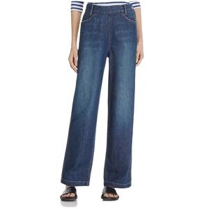 Vince - High Rise Wide Leg Side Zip Raw Hem Jeans Sz 25